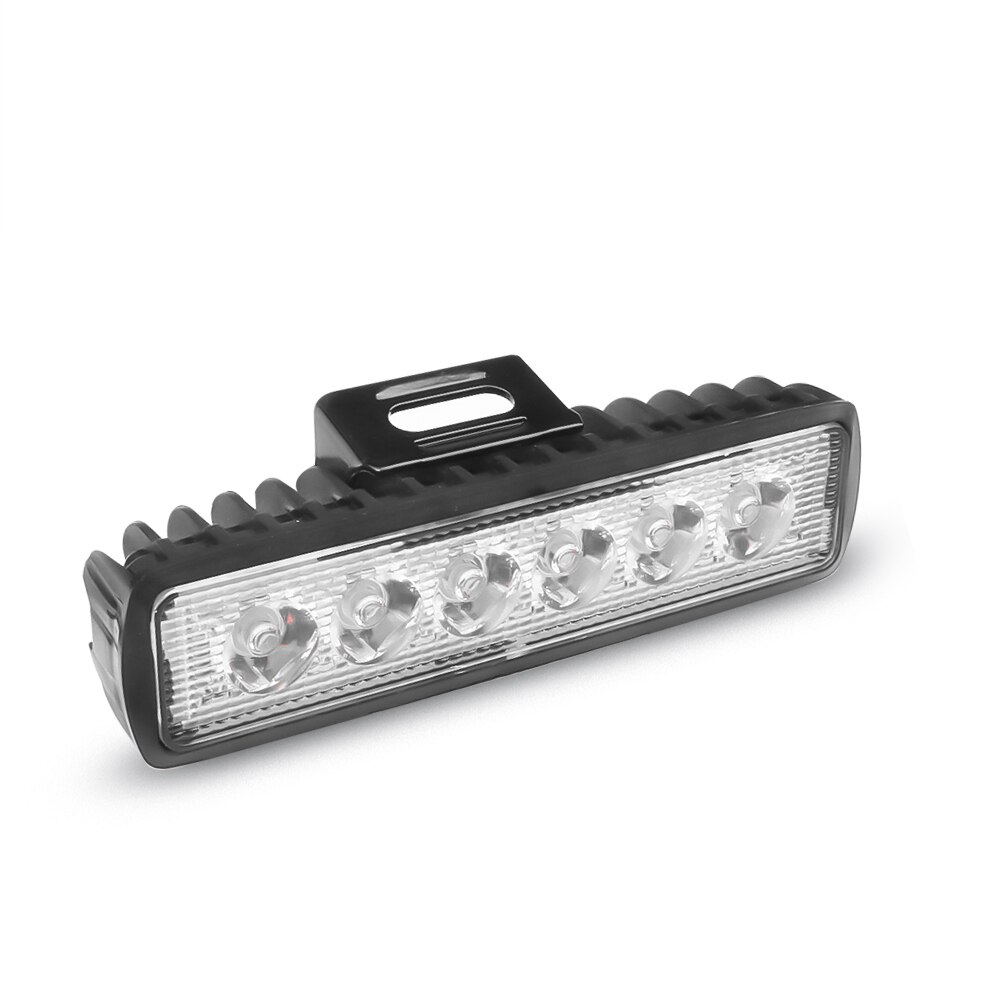 Single row led light bar 12v 18w work light atv offroad led bar lights for trucks traktor auto pære spot metal beslag
