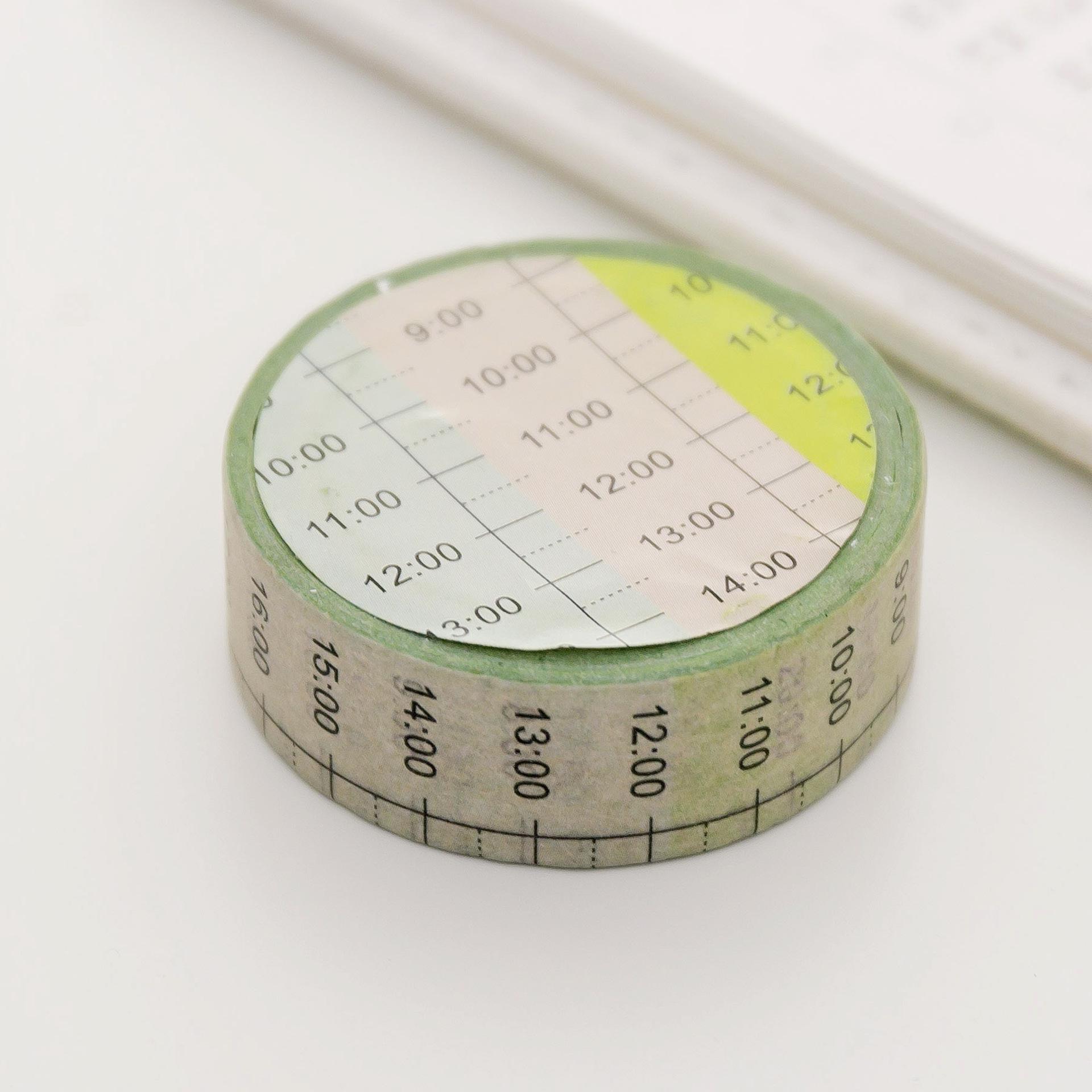 Fita washi criativa semanal, fita com calendário e planejador de tempo, adesivo para notebook, álbum de recortes, acessórios para escola, artigos de papelaria: Daily Time