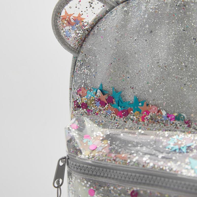 Zilveren kattenoor glitter mini rugzak dames of schattige kinderen glitter glitter pailletten rugzak