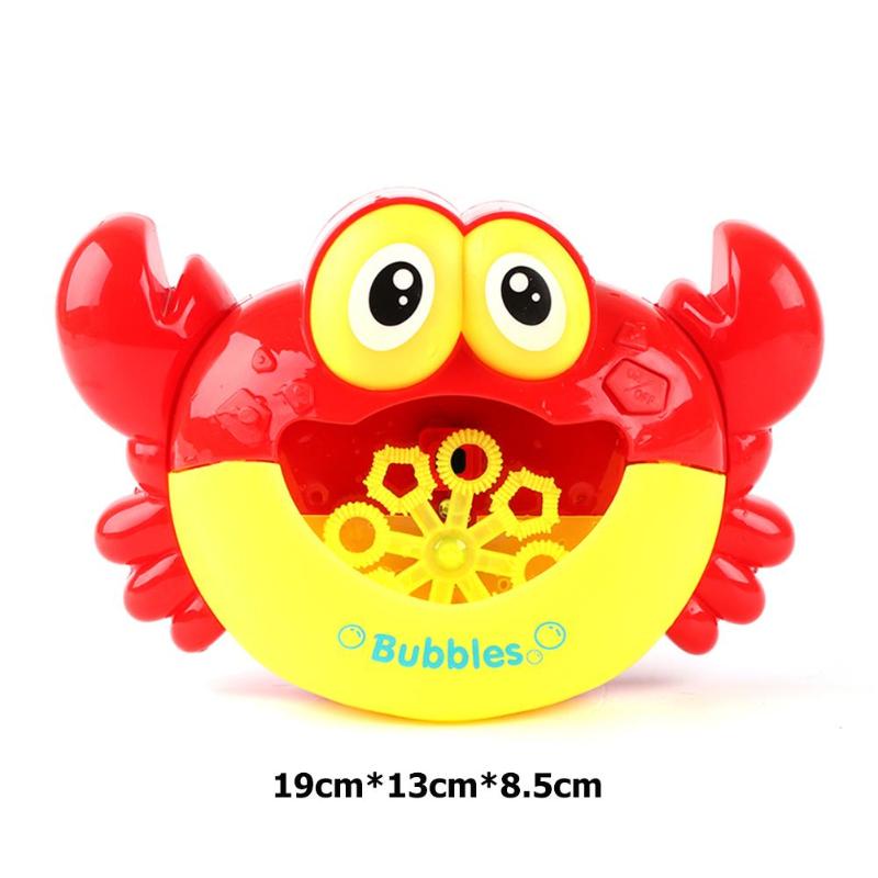 Plastic Cartoon Krab Bubble Machine Muziek Bubble Maker Grappige Water Zwemmen Blower Baby Bad Douche Speelgoed Outdoor Krab Bubble Speelgoed