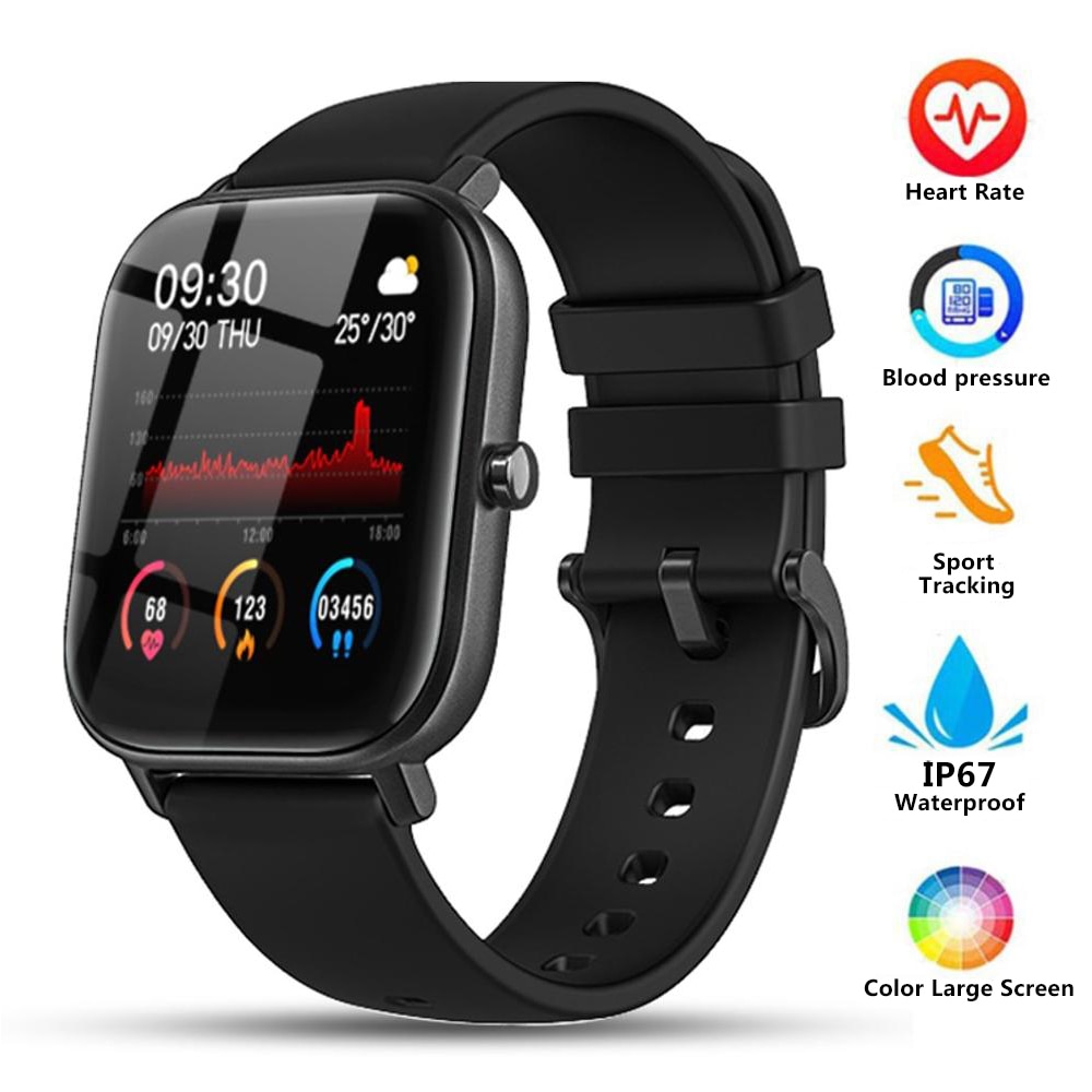 Zkcreation 1.4 Inch Scherm Fit Bit P8 Smart Horloges Polsband Fitness Armband Mannen Smartwatch Bloeddruk Tracker Voor Vrouwen
