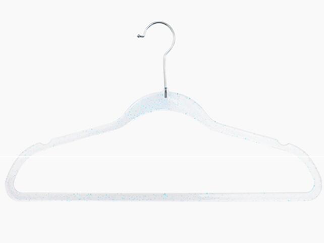 Cintres antidérapants en plastique de 40 à 45cm, 10 pièces/lot, cintres transparents pour vêtements, cintre Invisible pour garde-robe: Transparent blue45cm