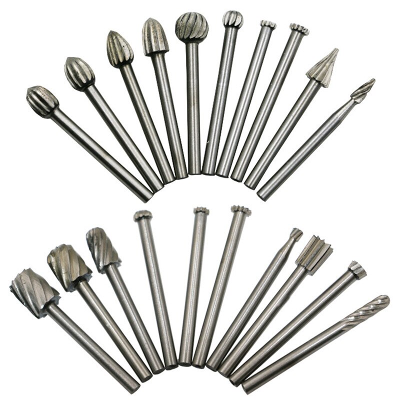 20 stk/sett 3mm hss roterende freser fresekrone gradfreser utskjæringsmaskin freser sett