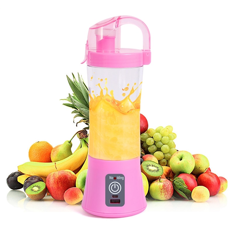 Usb Oplaadbare Blender Mixer Draagbare Mini Juicer Sap Machine Smoothie Maker Huishoudelijke Kleine Sapcentrifuge-Roze