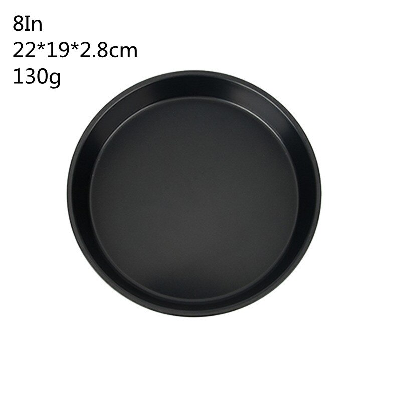6/8/9/10 Inch Carbon Steel Non-stick Kitchen Round Pizza Plate Pizza Deep Dish Cake Mold Baking Pan Tool Mould Accessories: 8Inch-Black