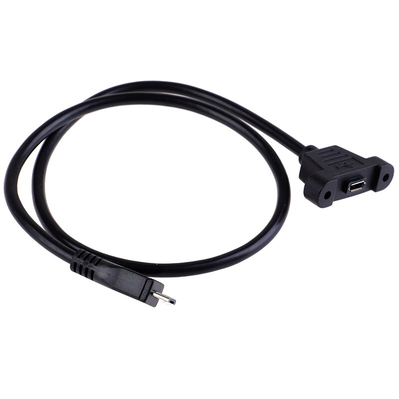 Micro Usb 2.0 Male Connector Naar Micro Usb 2.0 Vrouwelijke Verlengkabel 30Cm 50Cm Met Schroeven Panel Mount gat