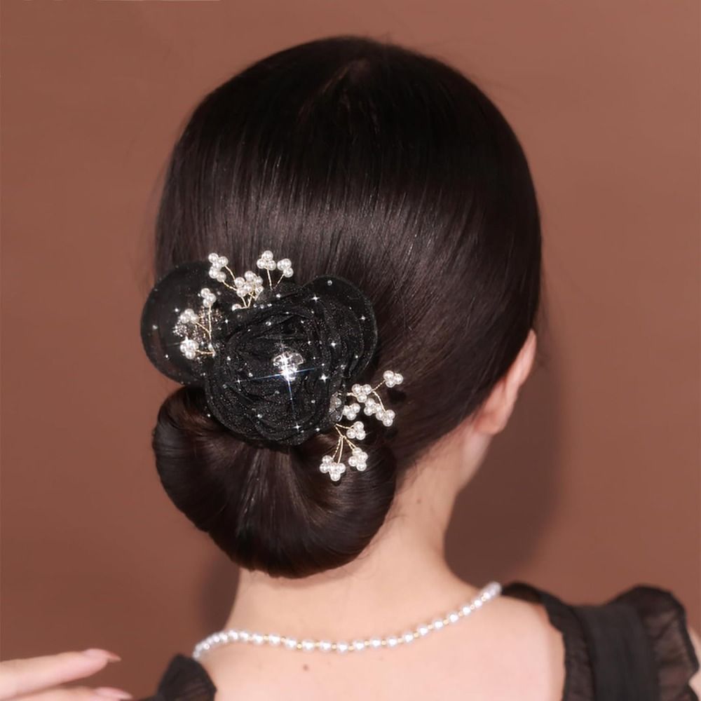 Pinza para el pelo de flores para mujer, 1 piezas, fabricante de moños flexibles antideslizantes, rizador de pelo perezoso, peinado de giro, herramienta de peinado