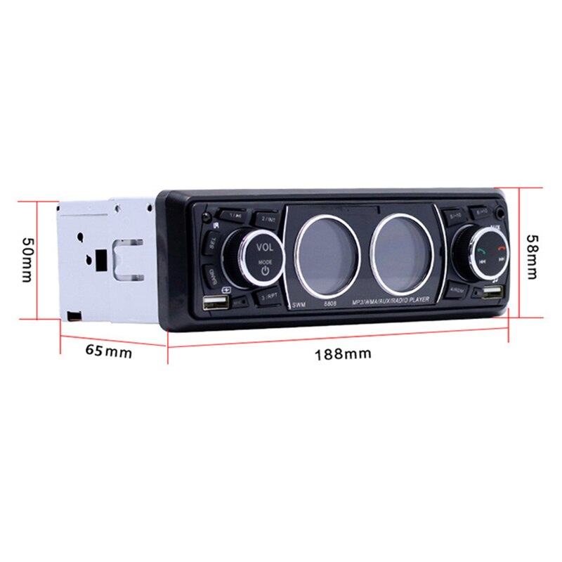 Autoradio audio 1 din bluetooth stereo  mp3 soitin fm-vastaanotin 60 wx 4 tuki puhelimen lataus aux/usb/tf kortti kojelaudassa