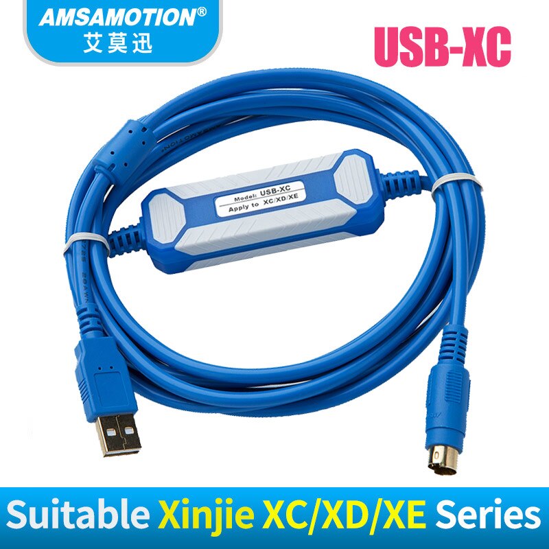 Usb-xc usb til  rs232 adapter til xc plc egnet xinje  xc1 xc2 xc3 xc5 plc programmeringskabel: Forgyldt-blå