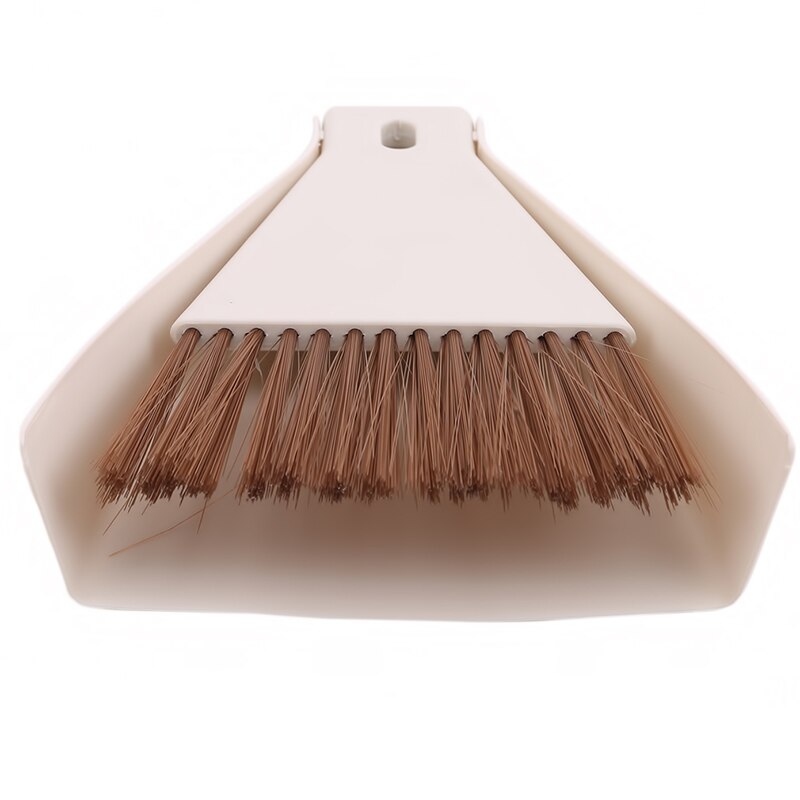 Portable Mini Scoop Set Clean Pet Waste Broom Scoop Sweeper Shovel Cleaning Brush Desktop Cleaning Scan Desktop Keyboard Tools: beige