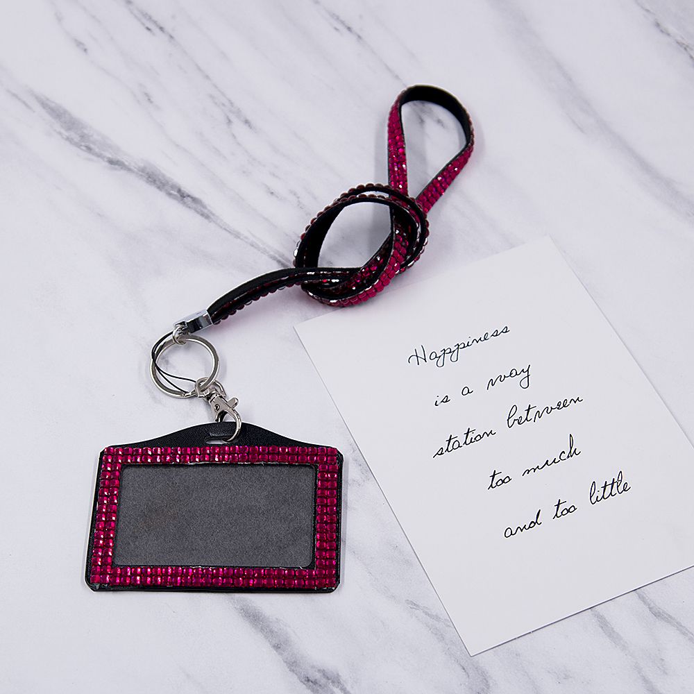 1pc Kawaii Card Holder Neck Strap with Lanyard Badge Holder Staff ID Card Bus ID Holder Card Retractable Badge Holder Stationary: pink