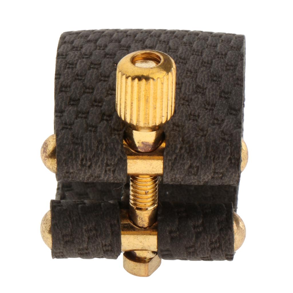Ligature Fastener Clip PU Leather Compact Durable for Alto Tenor Soprano Sax: style 3