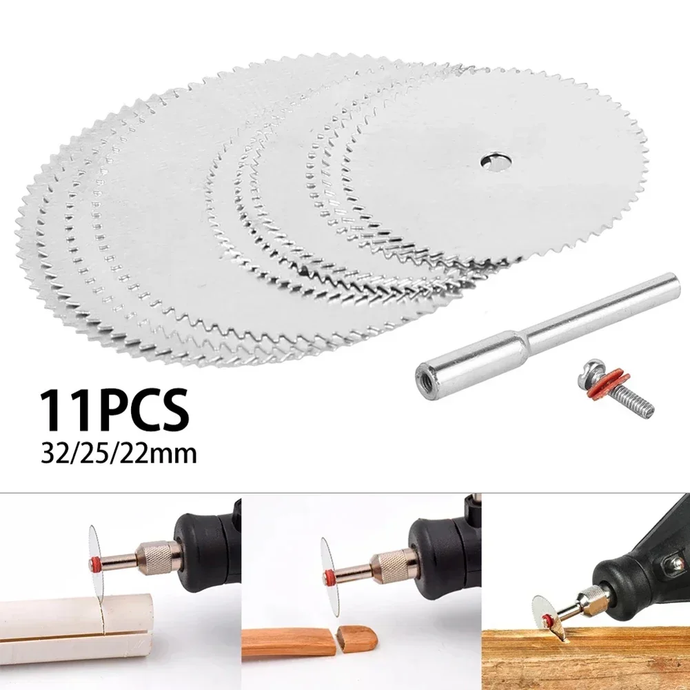 11-Pack 22/25/32mm Mini Doorslijpschijf Elektrische Slijpen Cirkelzaagbladen voor Dremel Rotary Tool Plastic Houtsnijder