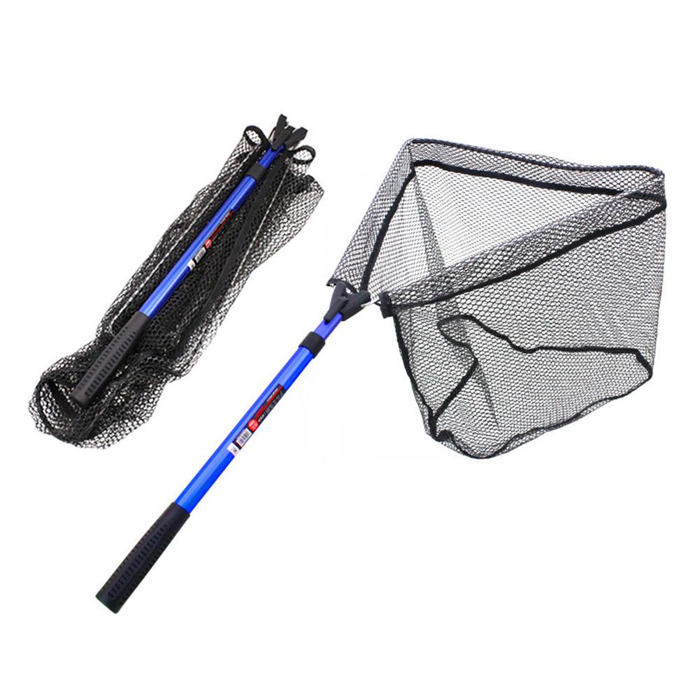 Filet de pêche rétractable estacades filet de pêche manche télescopique filet pliant Compact maille en Nylon 67-120cm matériel de pêche: Default Title