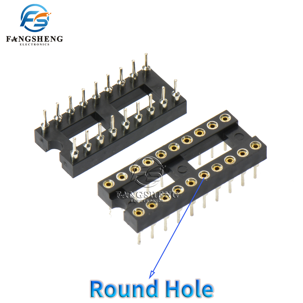 10 st. runda hål ic-sockel dip 6 8 14 16 18 20 24 28 40- poliga socklar dip 6 dip 8 dip 14 dip 16 dip 18 dip 20 dip 28 40 polig kontakt