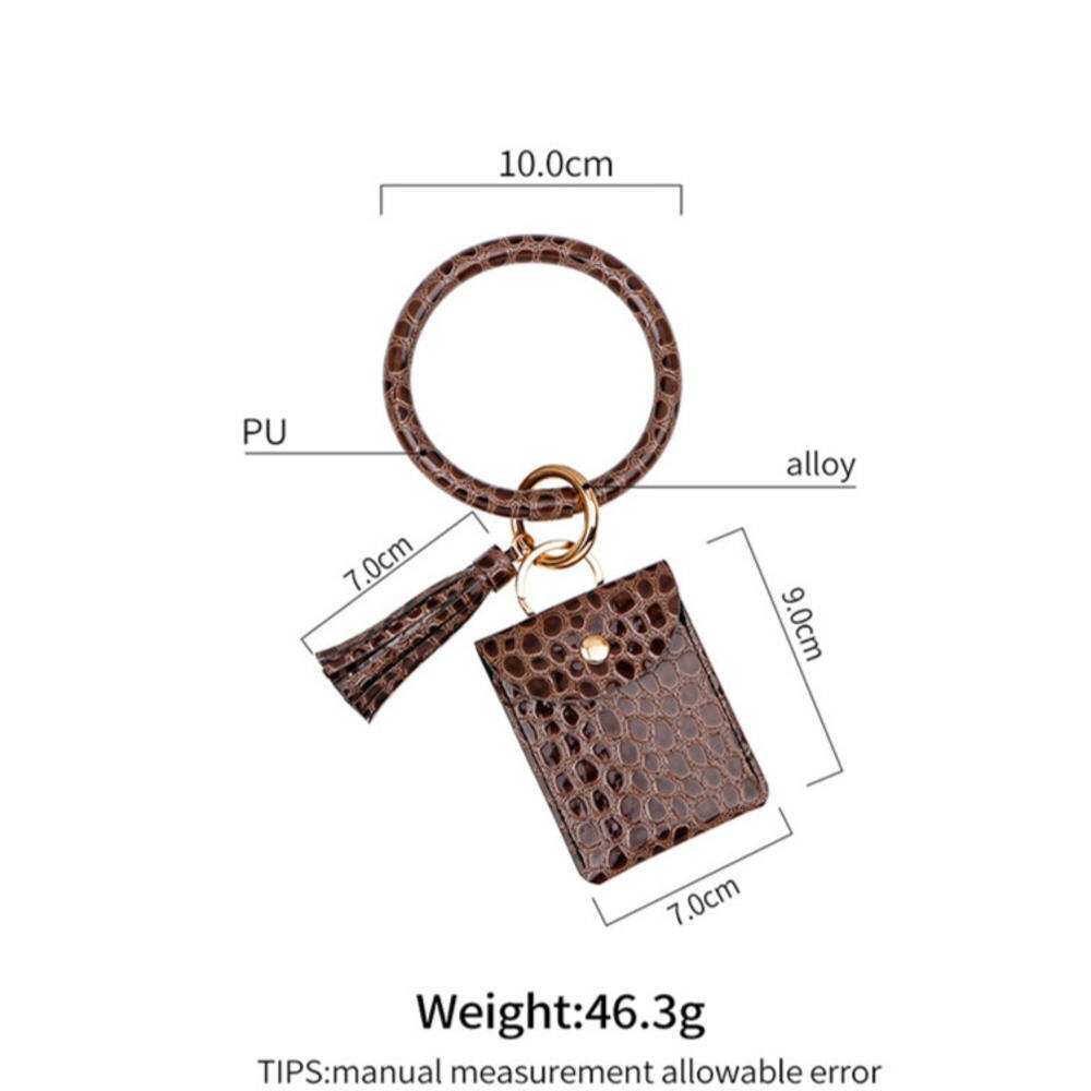 Coin Purse Bracelet Key Chain PU Leather Stone Pattern Card Bag Bracelet Pendant Female Key Case Key Wallets Pillow