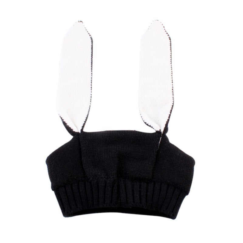 Herfst Winter Peuter Baby Gebreide Warme Muts Schattige Konijn Lange Oor Hoeden Baby Bunny Beanie Caps Foto Props: Black