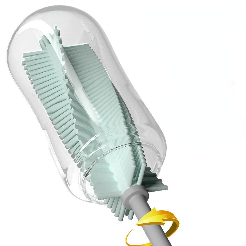 Spazzole rotanti in Silicone per biberon spazzola per tazza di pulizia per bambini spazzole per biberon per pulizia di alimenti strumento per la pulizia del lavaggio della tazza di vetro