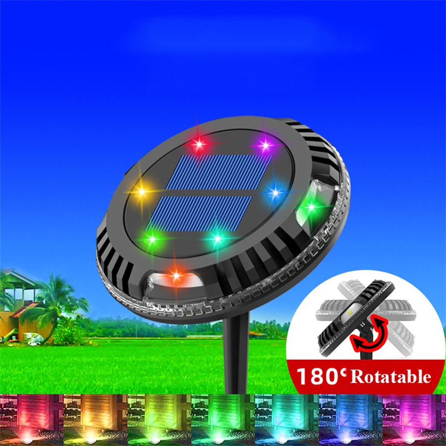 Upgraded 10LED Solar Ground Lights 180 Degree Rotatable Solar Garden in-Ground Light Outdoor for Lawn Pathway Driveway