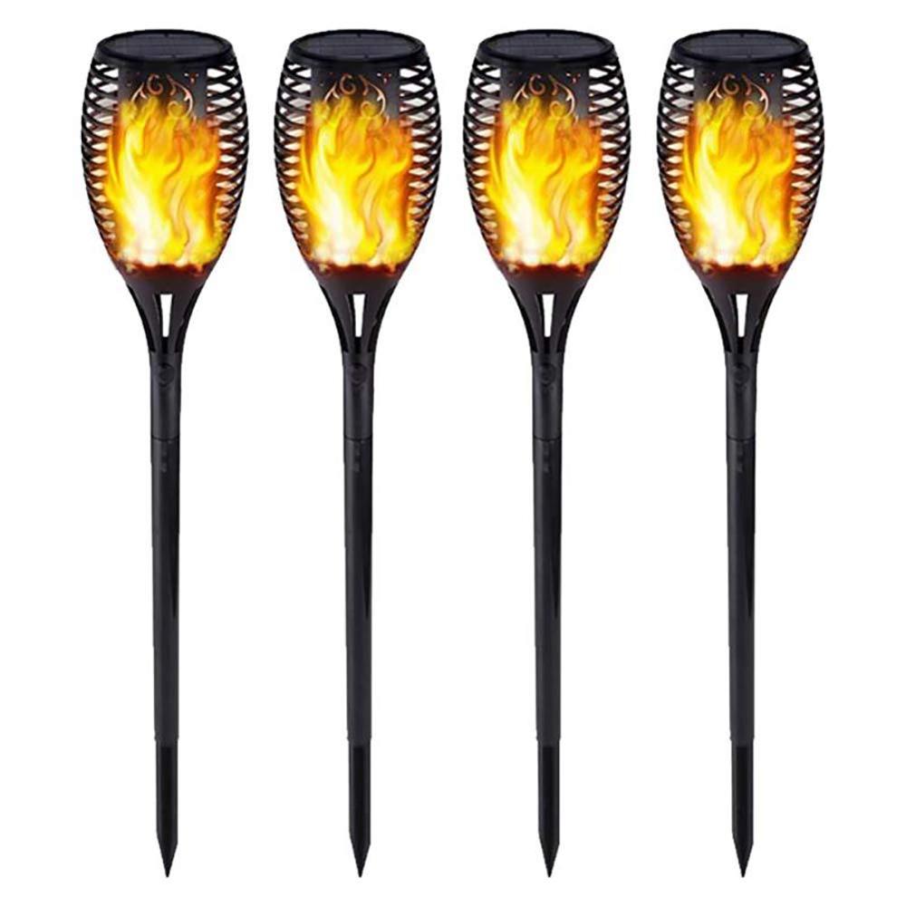 Solar Torch Lights Waterproof Dancing Flickering Effect Stake Flame Lantern Outdoor Landscape Decoration Garden Patio Pathway: 33Led 4 Pack