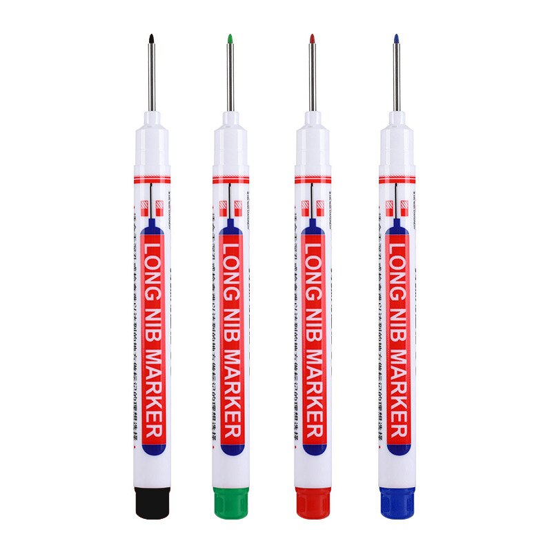 Stylo marqueur à pointe longue de 20mm, 4 pièces, pour peinture à l&#39;huile, Permanent, étanche, noir, blanc, vert, bleu, encre, pour rénovation industrielle, menuiserie: 4pcs each color