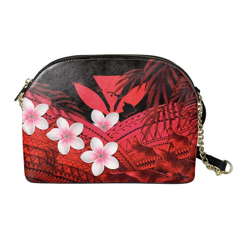 Forudesigns hibiscus dames messenger bag hawaii kanaka maoli polynesian plumeria design casual shell schoudertas voor dames mini: Bruin