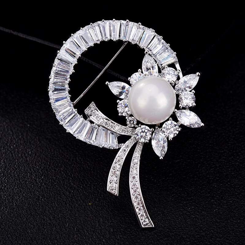 verrotten Bäume Blume bilden Stifte Und Broschen Mit AAA Zirkonia und Mann-gemacht-Perle Mantel Zubehör frauen Geburtstag