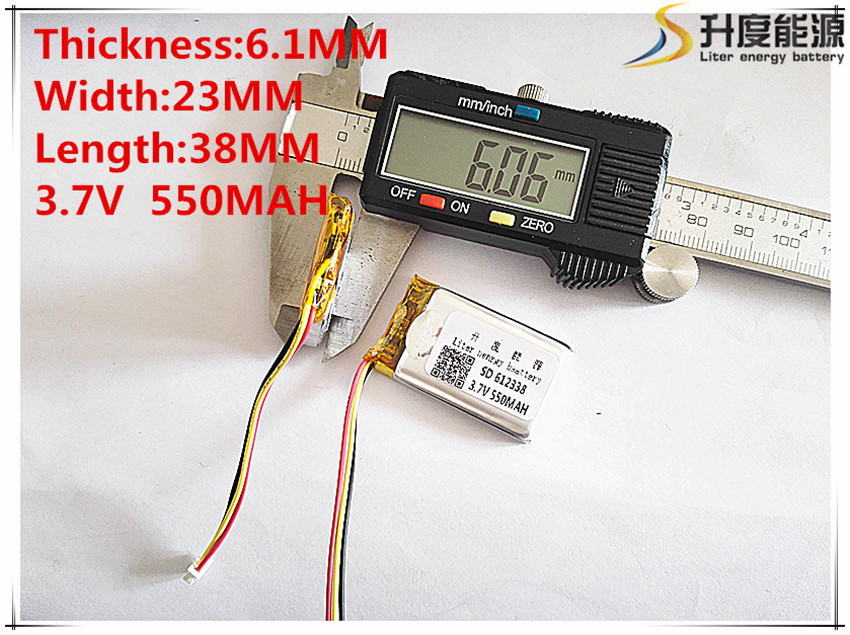 3.7 V 612338 602338 lithium-ion polymer battery 550 mah vehicle traveling data recorder LED speakers toys