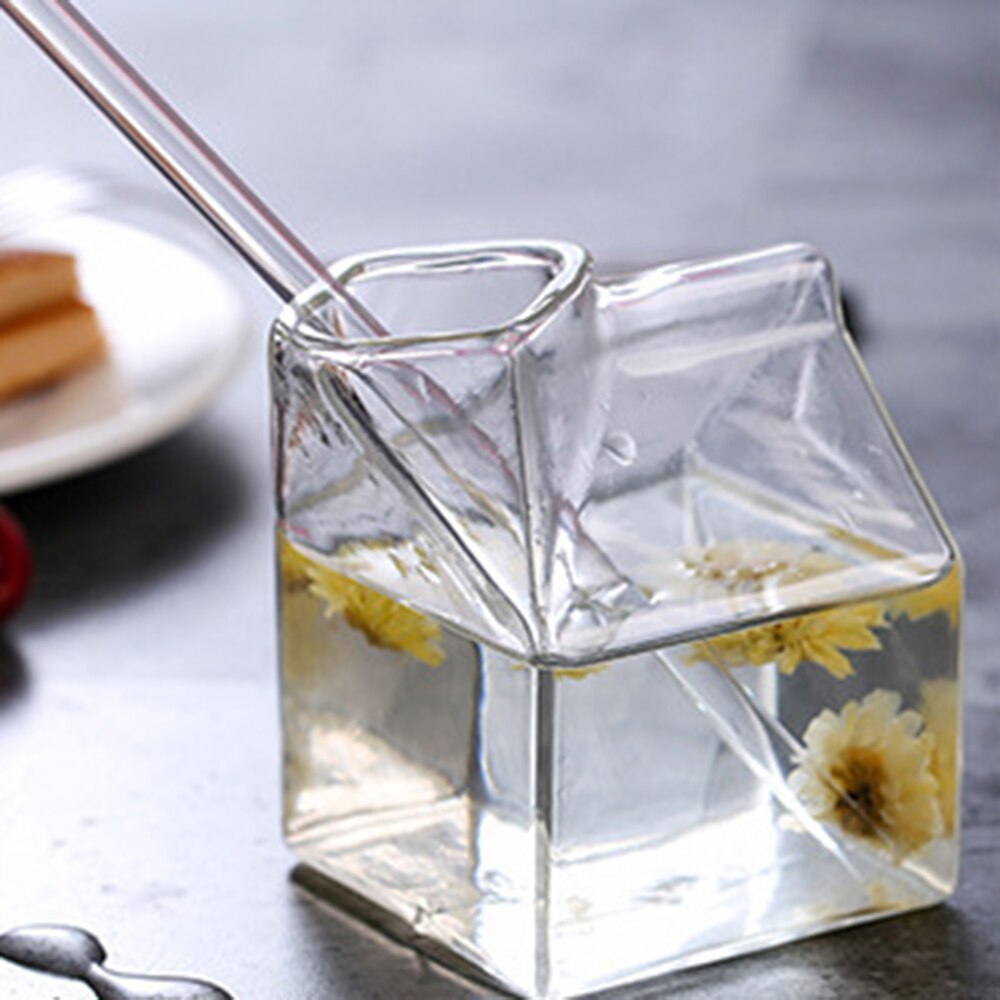 Snel 1 stuk 250ml halve pint melkpak stijl mini creamer kan glas melk mok wijnglazen kopje koffie kopje mok