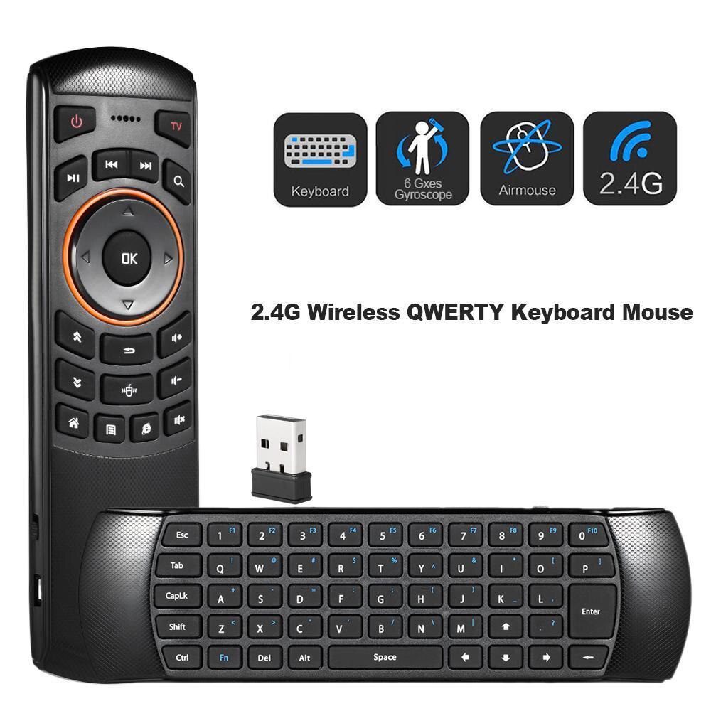 Mini 2.4GHz Wireless QWERTY Keyboard Air Mouse Remote Control For Mini PC TV Box