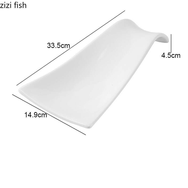 Ceramic Sashimi Sushi Plates Snacks Desserts Tray Display Dish Restaurant Irregular Shape Tableware Steak Dish Vegetable Plates