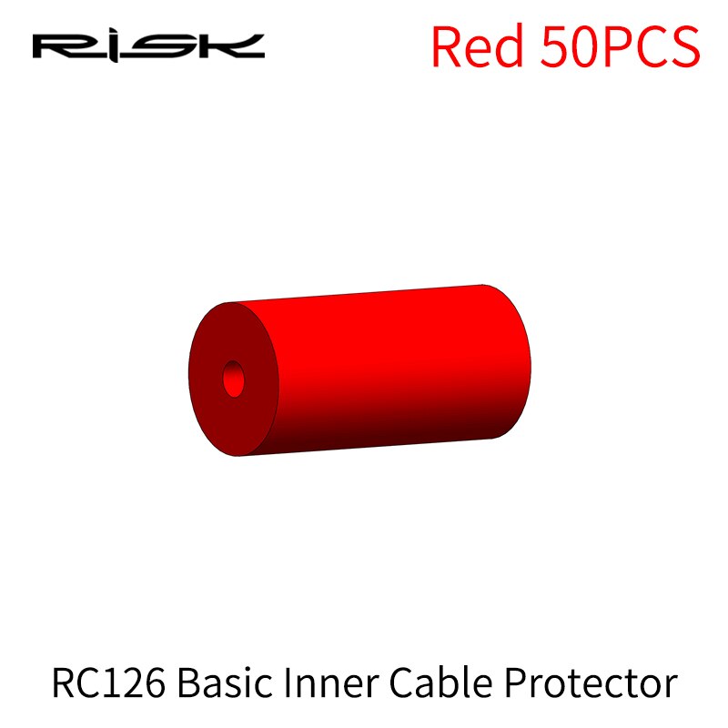 RISK-Protector de Cable interno para freno de bicicleta, funda protectora de silicona para palanca de cambios de cuadro de bicicleta, anillo redondo, Donuts: RC126 Red 50PCS