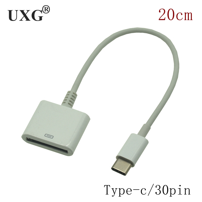 Dock 30- pin hun til usb-c usb 3.1 micro usb 8 pin type c han kort opladningskabel til huawei xiaomi mac onplus 15cm