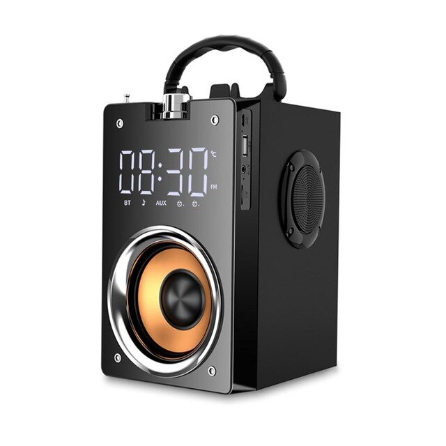 T3 Big Power Outdoor Portable Bluetooth Speaker Wireless Subwoofer Boombox Column Sound Music Center Support LED Display FM AUX: Black