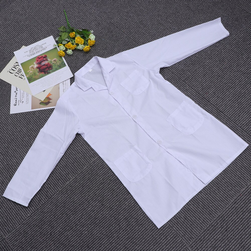 1pc Kids Lab-gown Children's White Coats Childern Thin White Coats for Kids Proformance (Small Size)