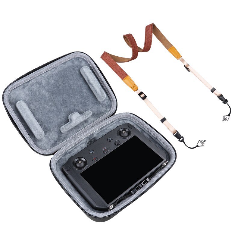 Smart Controller Case for DJI Remote Control Safety Carrying Case Remote Control Strap for DJI Mavic 2 Remote Controller: Brown with Bag