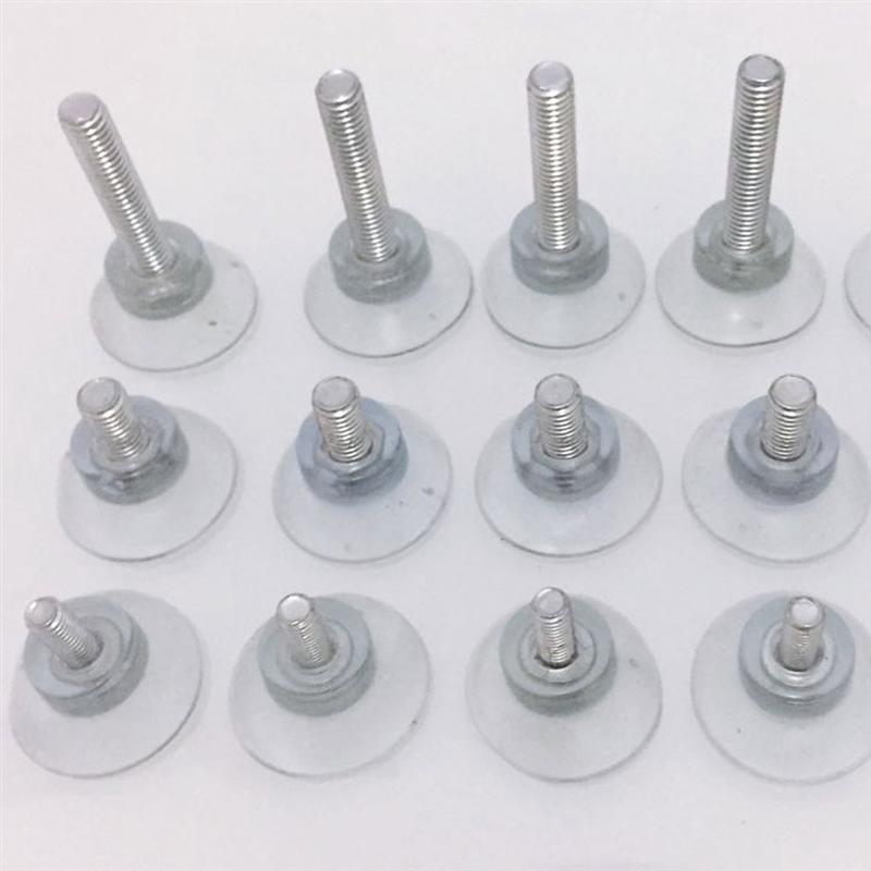 6 stk 4mm møbel skrivebord glass pvc gjennomsiktig anti-kollisjon sugekopper sugehengeputer med skruer til glassbord