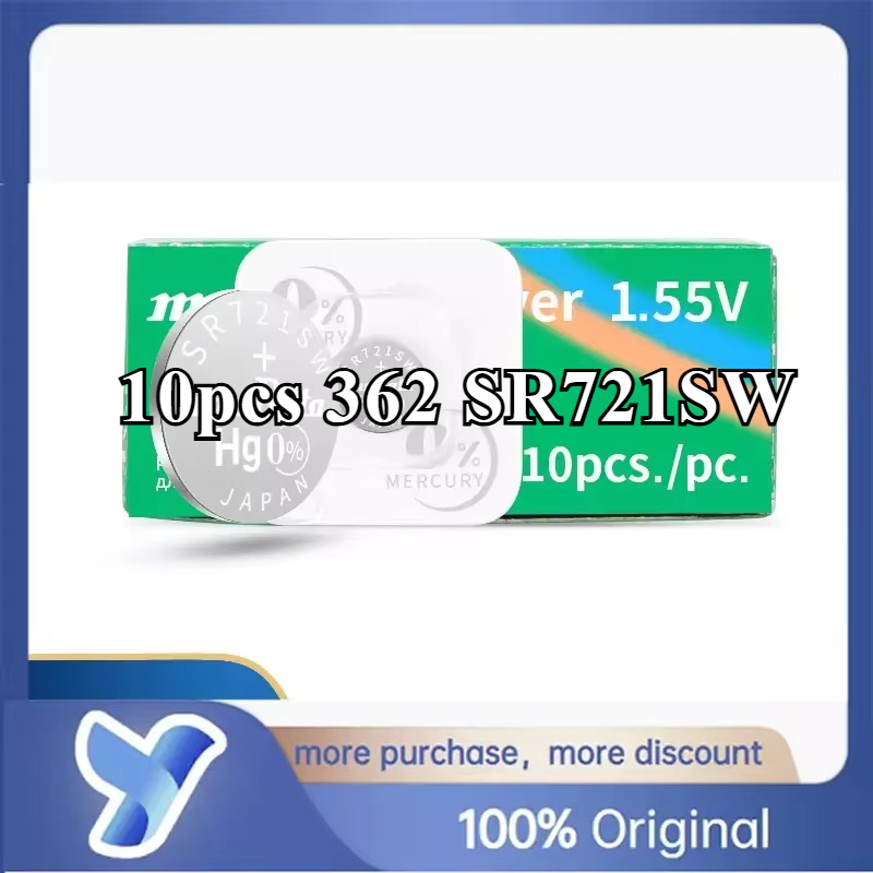 10pcs 377 364 371 321 394 395 317 335 362 SR516SW SR616SW SR716SW SR916SW SR626SW SR621SW SR920SW 1.55V Murata Battery Capacitor: grey