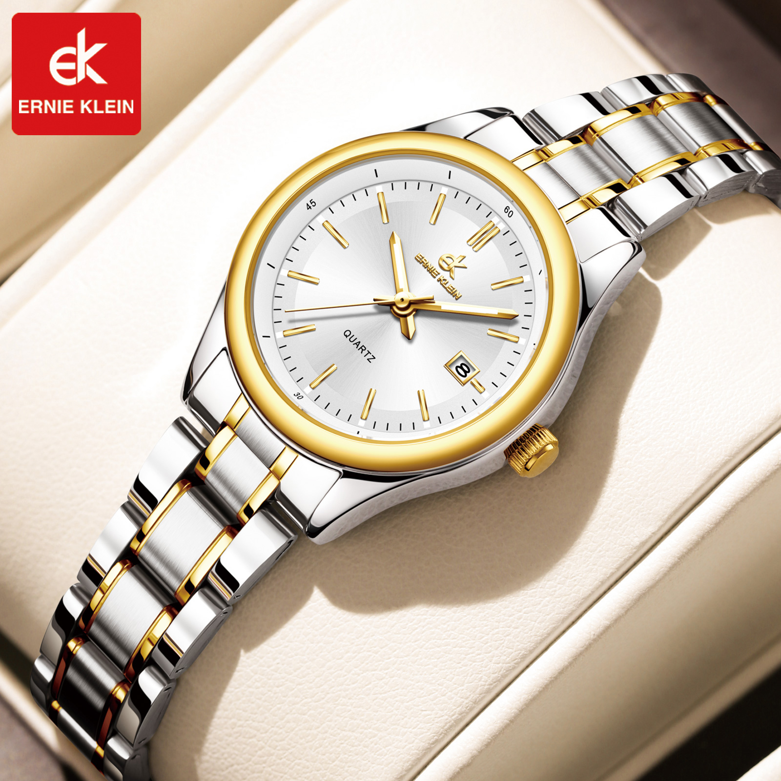 ERNIE KLEIN dameshorloge luxe gouden horloge OriginalDate Week roestvrij staal waterdicht lichtgevende elegante jurk dameshorloges