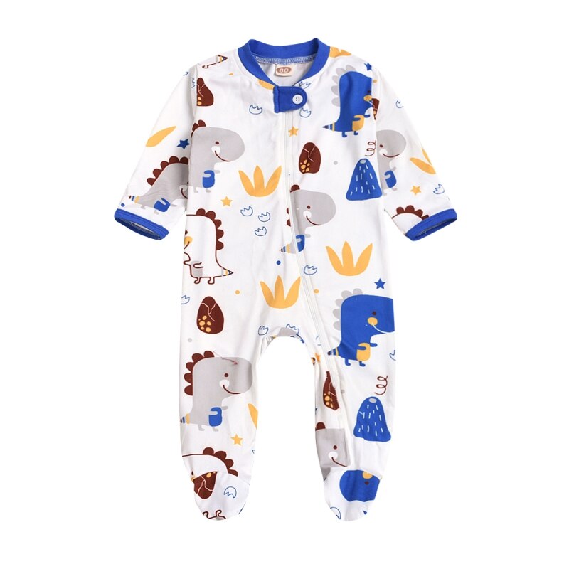Autumn Spring Baby Girls Boys Jumpsuit Newborn Infant One-pieces Cartoon Printed Kids Baby Winter Jumpsuit Outfit 0-12M: DL / 100
