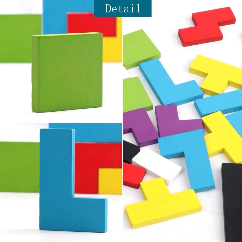 Bunte holz tangram Puzzle spielzeug holz tetris spiel intelligenz bildung Kind pädagogisches spielzeug Art holz Puzzle spielzeug
