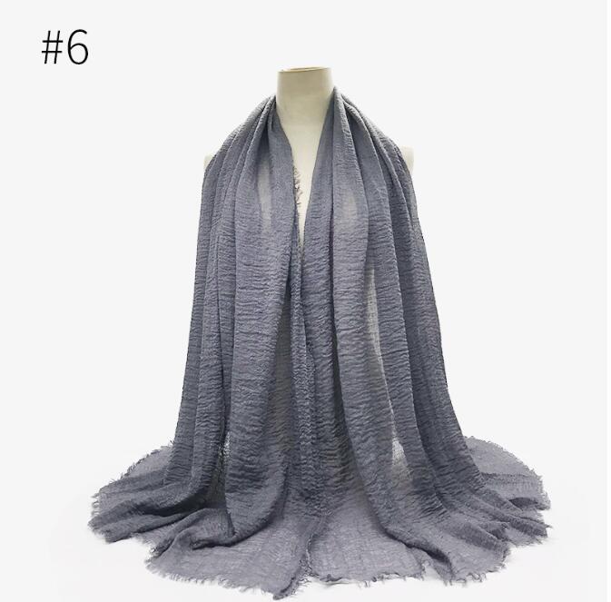 Écharpe Hijab en viscose de coton, 10 pièces, , écharpe, châle à la , bon marché, enveloppe musulmane, 50% pièces: 6