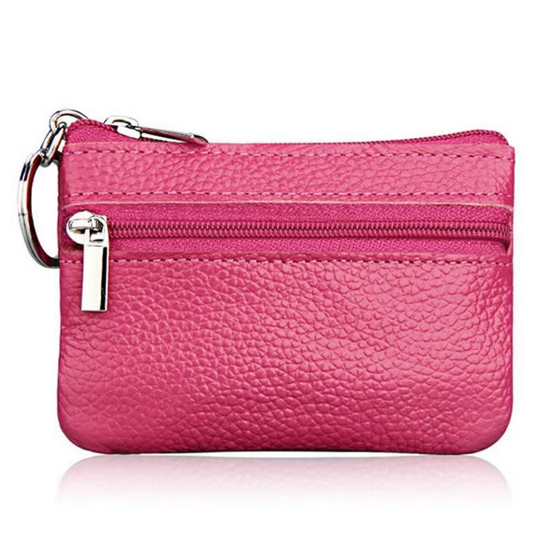 Thinkthendo Mode Zachte Mannen Vrouwen Card Coin Sleutelhouder Zip Wallet Pouch Bag Purse: Hot Pink