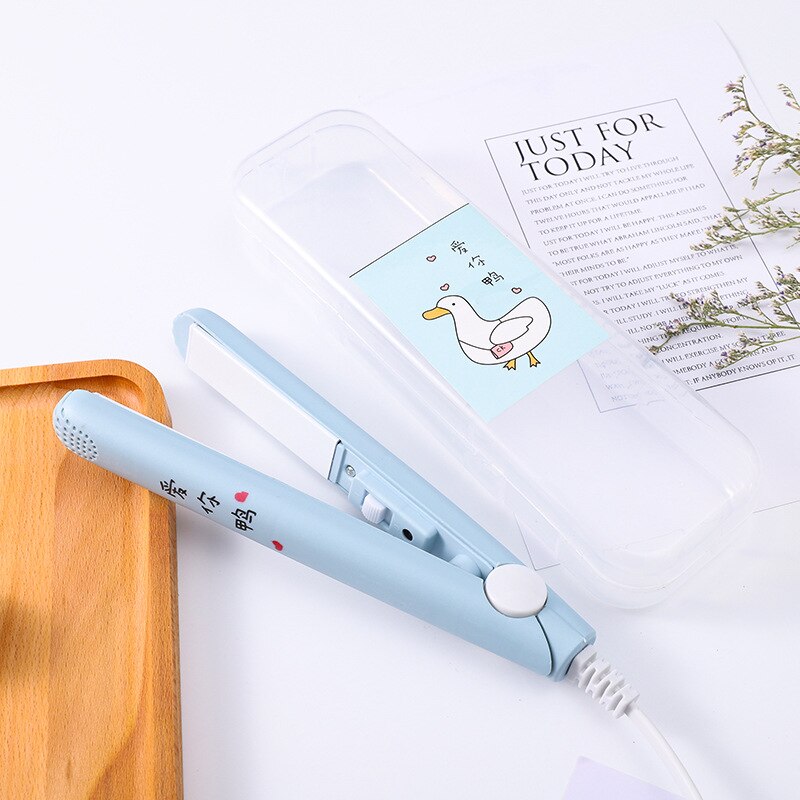 Mini lisseur à cheveux de dessin animé, portable et mignon, pour la maison et les voyages, outils de lissage des cheveux, 220v fers plats: 03 bleus