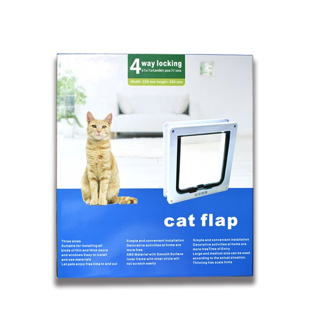 4- weg afsluitbare honden- en kattendeur, veiligheidsklep, poort, huisdierbenodigdheden, dieren, huisdier, kattenkooideur, huisdierproducten, maat sml xl
