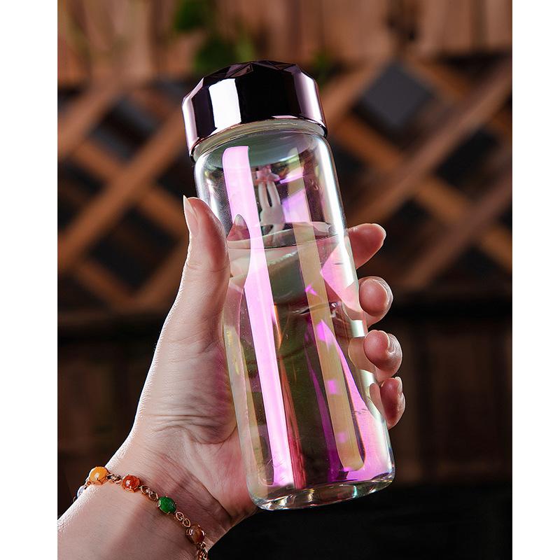 380ml Nano mirror glass Can put microwave-proof glass Student child milk cup Coffee Tea Milk Travel Mug Thermo Bottle