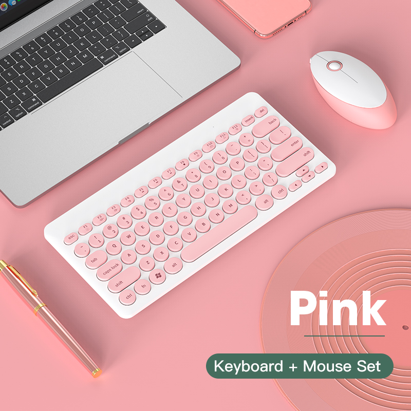 Cute Keyboards Pc Gaming Mouse and Keyboard Bundle Portable Girl Pink Keyboards for Laptop Notebook Computer Accessories: Pink Keyboards Mouse