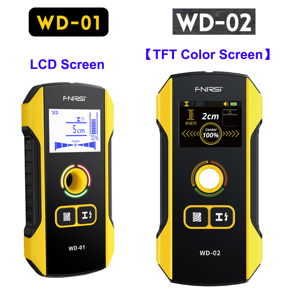 WD-01/WD-02 TFT-kleurendisplay Digitale muurdetector Metaalsensor Hout Stud Finder Live Cable Scanner Center en positioneringstool