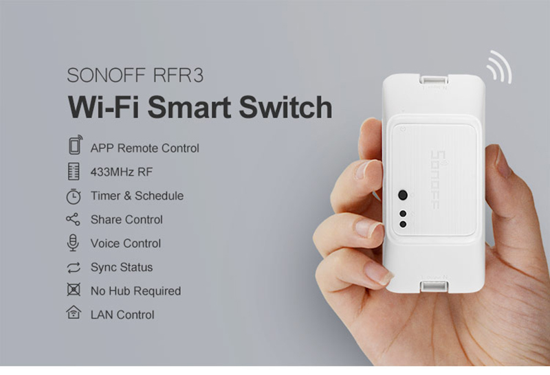 SONOFF RF R3 Smart RF Controle RM 433Mhz Schakelaar WIFI 100-240V DIY Ewelink APP Automatisering werkt met Alexa Google voor Thuis