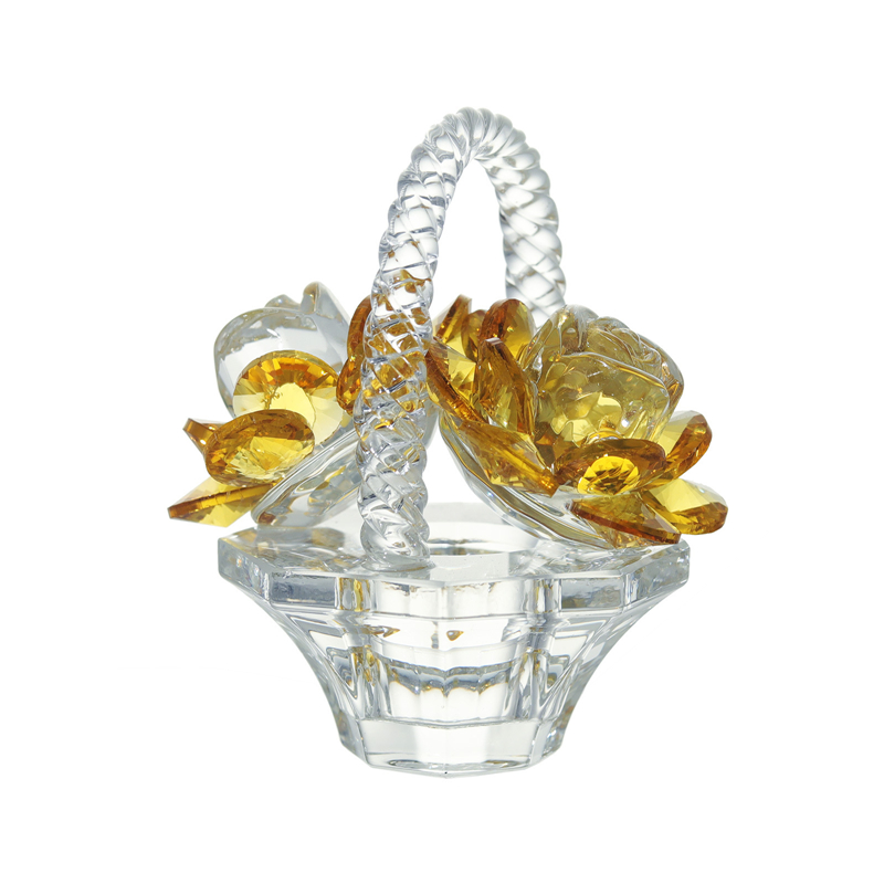 Blomkorg kristallprydnad figurin konstdekoration för hembord mittpunkt bröllop kontor vardagsrum tv-hylla dekoration: Plommon